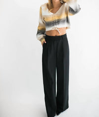 Falcon Park - Vera Striped Cropped Sweater