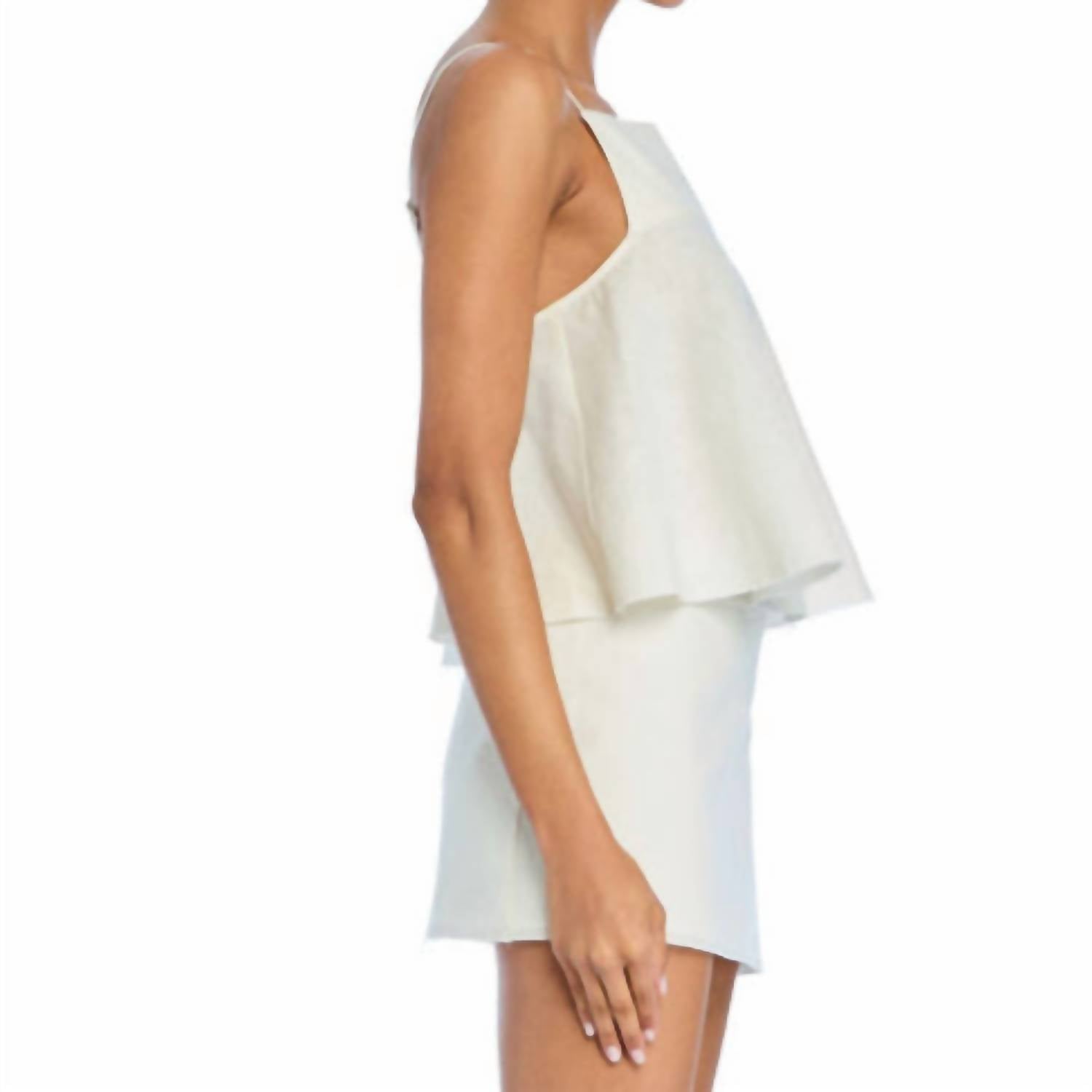 SER.O.YA Miley Linen Top in eggshell - women's tank top - alternate view