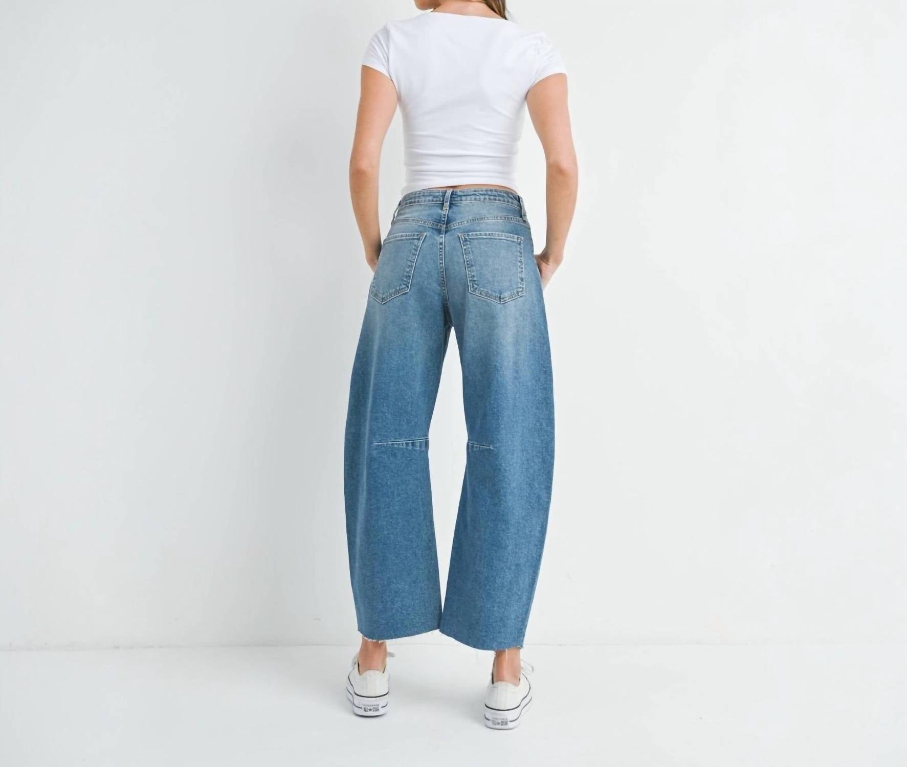 Just Black Denim - Seamed Barrel Denim Jeans