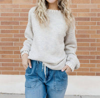 Hayden LA Olga Crew Sweater in beige - women's sweater