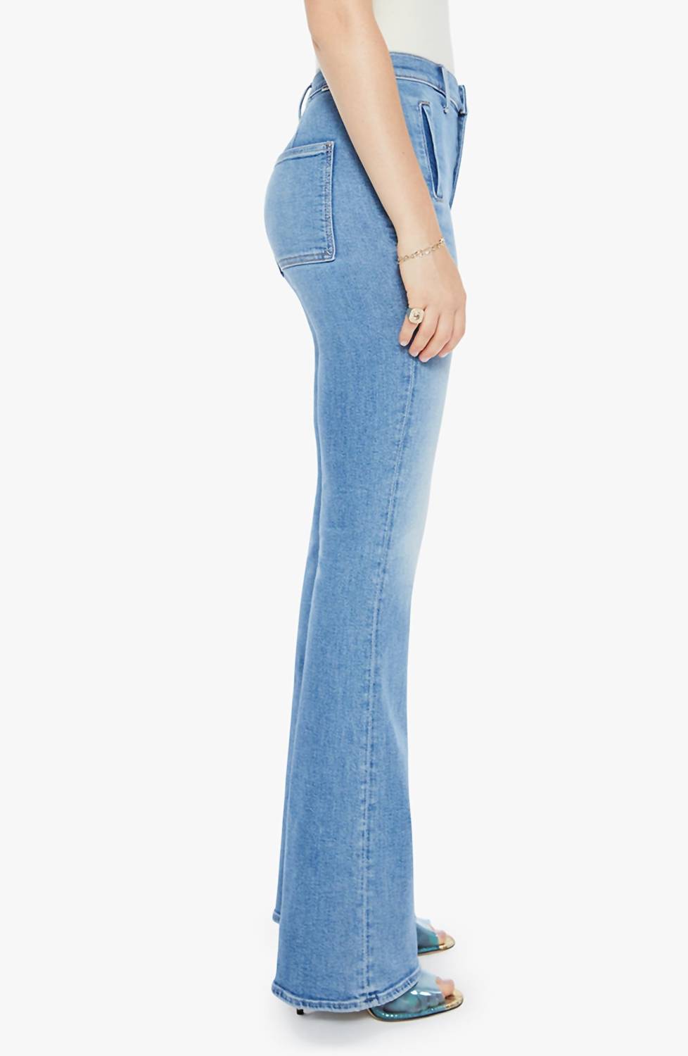 Mother Drama Flared Leg Jeans in tasty waves - women's jeans - alternate view