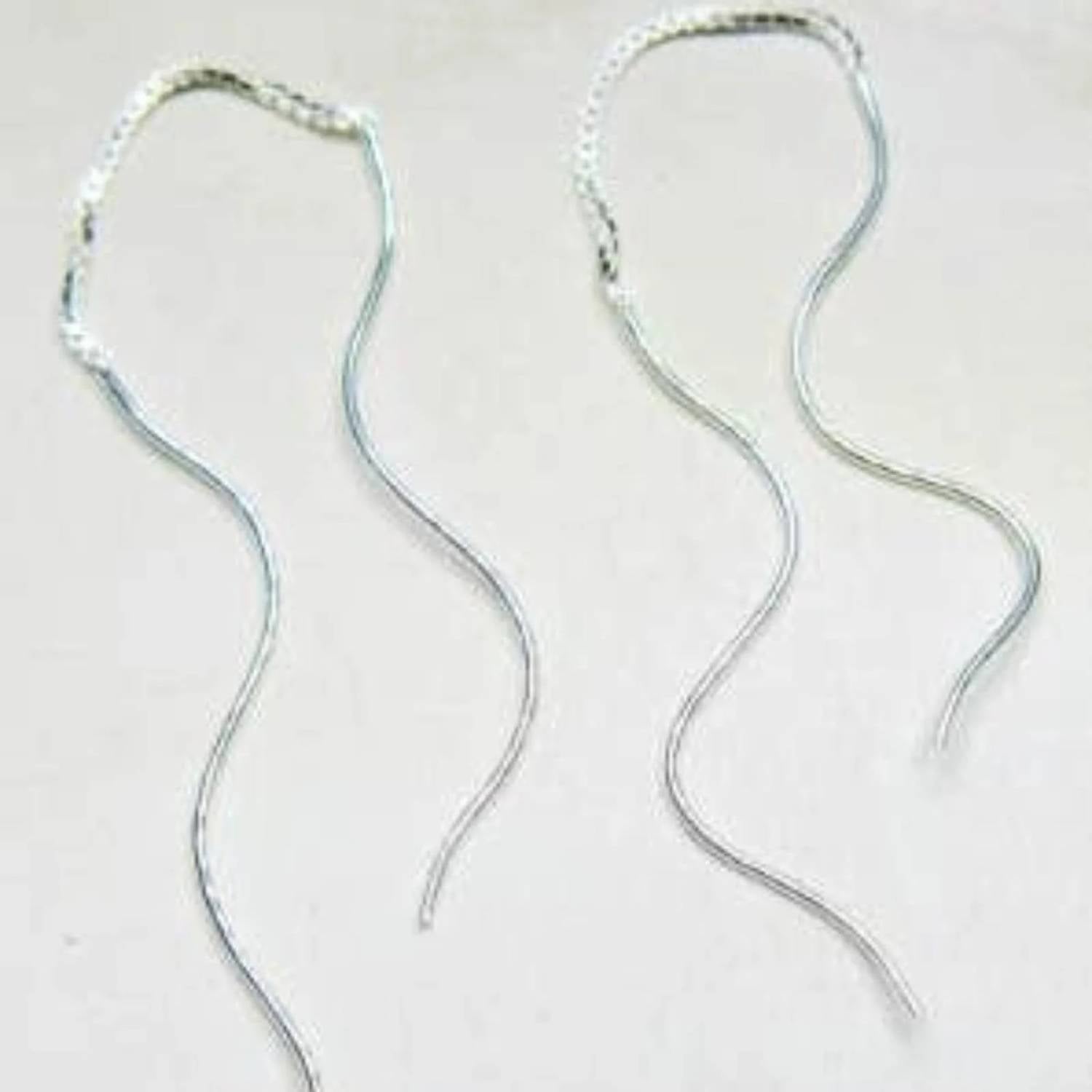 Sosie - Women's Wavy Bar Threader Earrings
