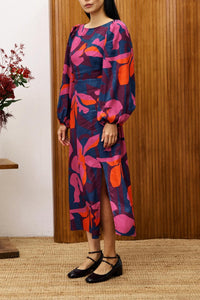 Frnch - Floral Long-sleeve Midi Dress