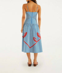Farm Rio - Sky Stripes Sleeveless Midi Dress