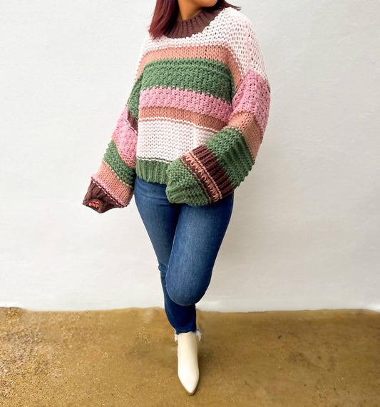 Anniewear - On a Holidate Color Block Stripe Sweater