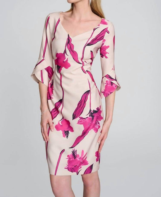 Joseph Ribkoff - Woven Twill Floral Print Sheath Dress