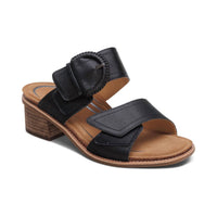 Aetrex Women's Tatiana Block Wedge Sandals in black - women's sandal