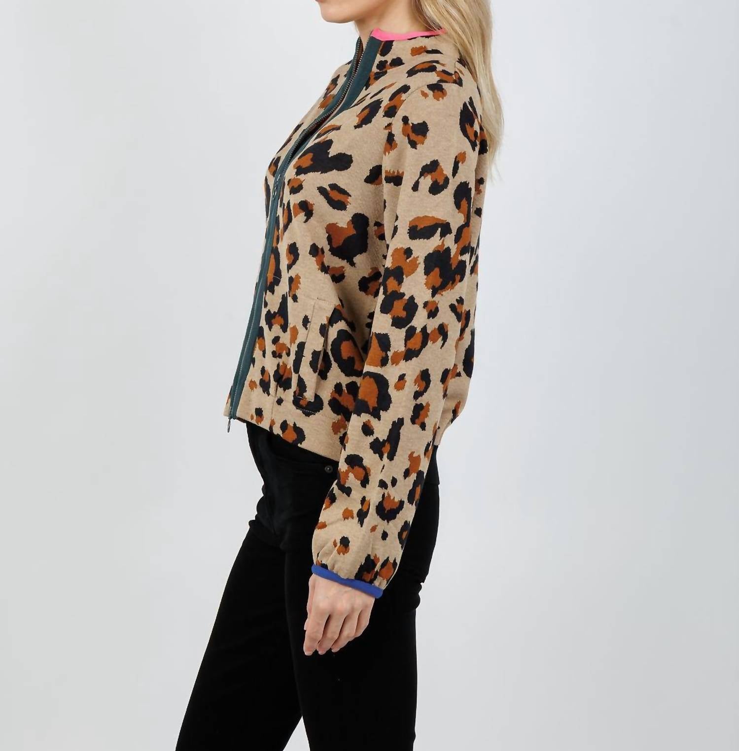 Aldo Martins - Olimpo Leopard Zip Sweater