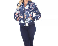 White Mark - Floral Bomber Jacket