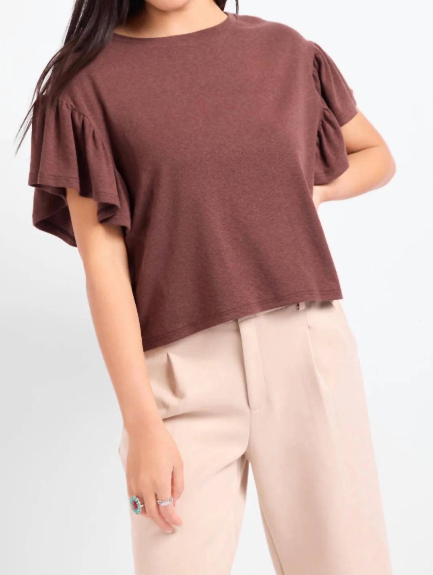 Sadie & Sage - Delphine Ruffle Sleeve Top