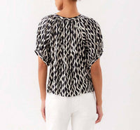 Karen Kane - Satin Short Sleeve Peasant Top