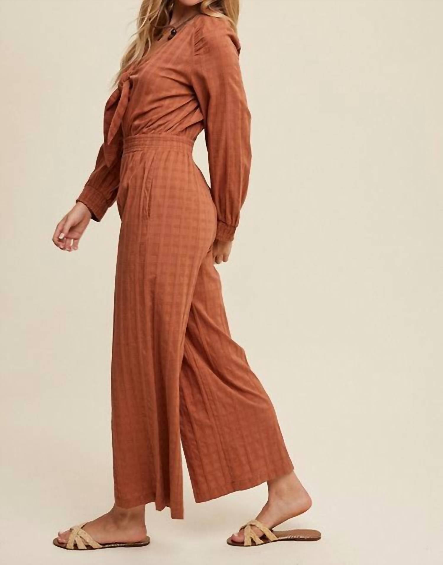Listicle - Ali Mack Tie Front Jumpsuit
