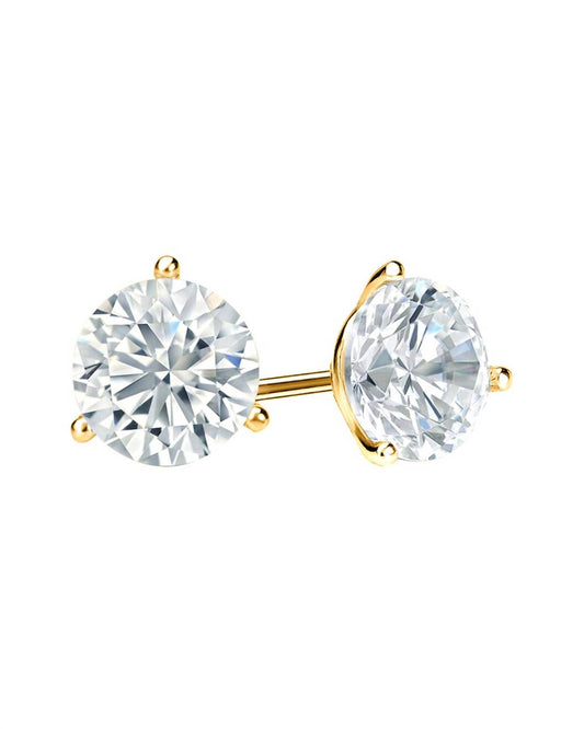 Diana M Jewels - 3.09 Cts Round Lab Diamond Stud Earrings