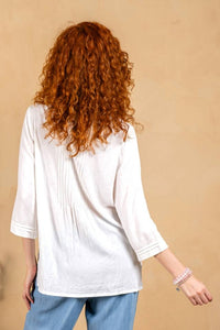 Paparazzi - Viscose Embroidered V-neck Pull-over Tunic Top