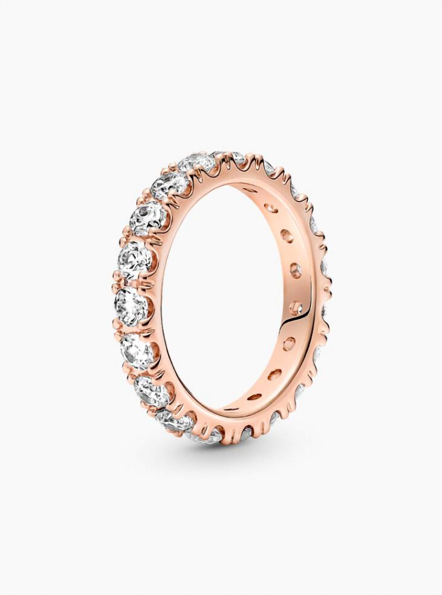 Pandora Women's Sparkling Row Eternity Ring in rose gold - women's jewelry