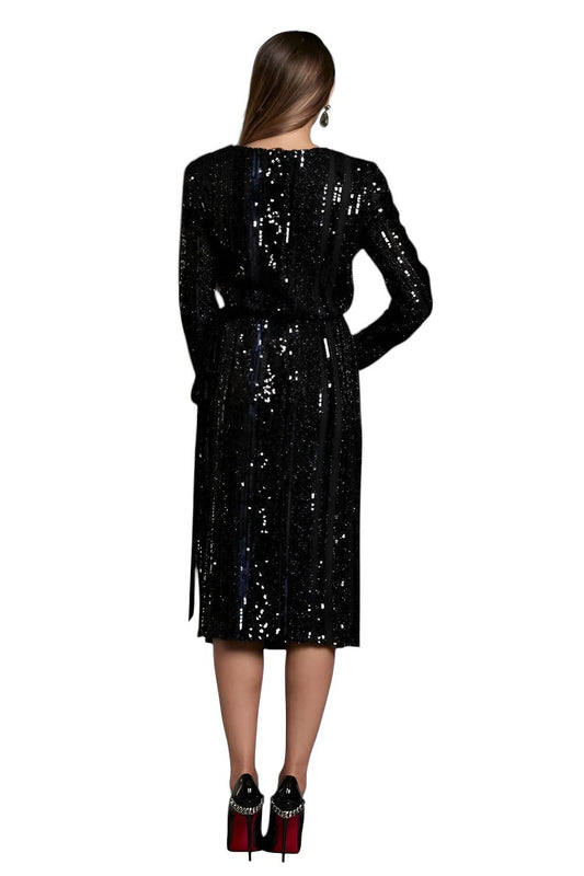 Alberto Makali - Sequin Wrap Midi Dress