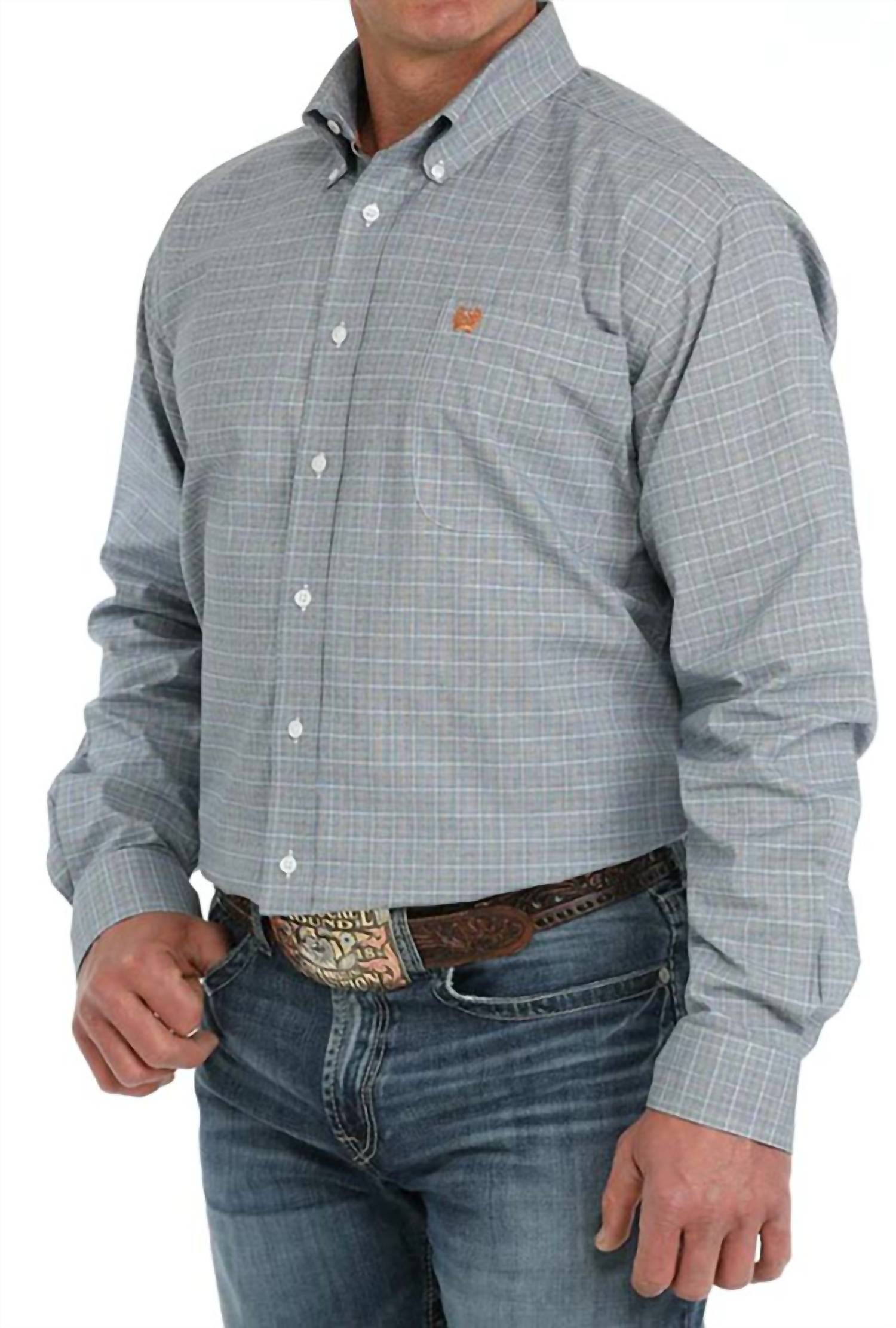 Cinch - Men's Stretch Plaid Classic Woven Button Down Shirt