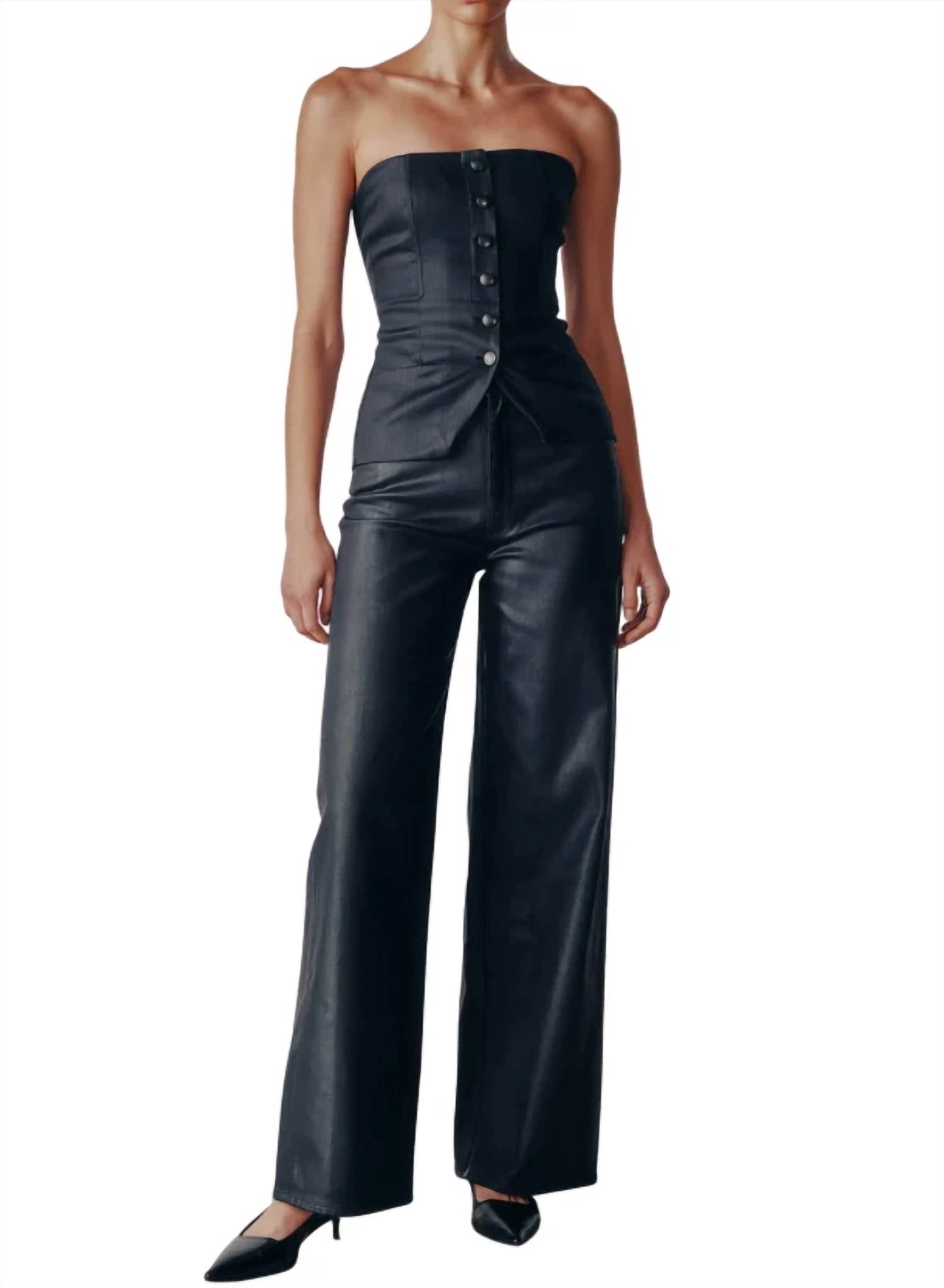 Dl1961 - Women'S - Karmine Coated Wide Leg Jeans
