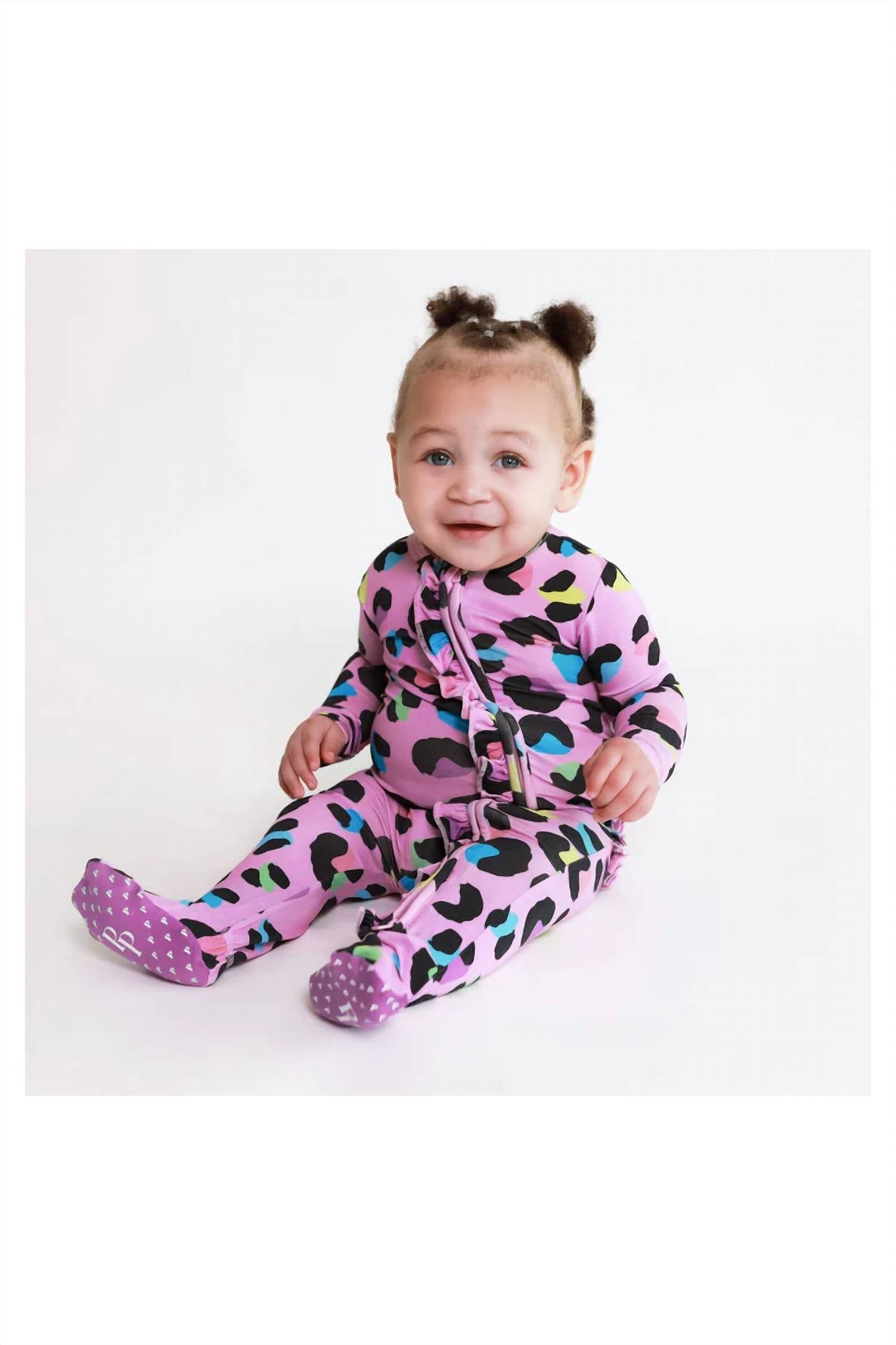 Posh Peanut - Girls Ruffled One Piece Footie
