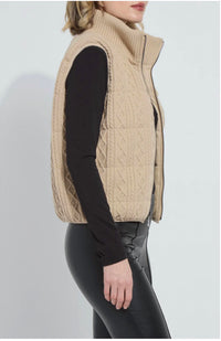 Lysse Petra Reversible Puffer Vest in blond wood - women's jacket - alternate view