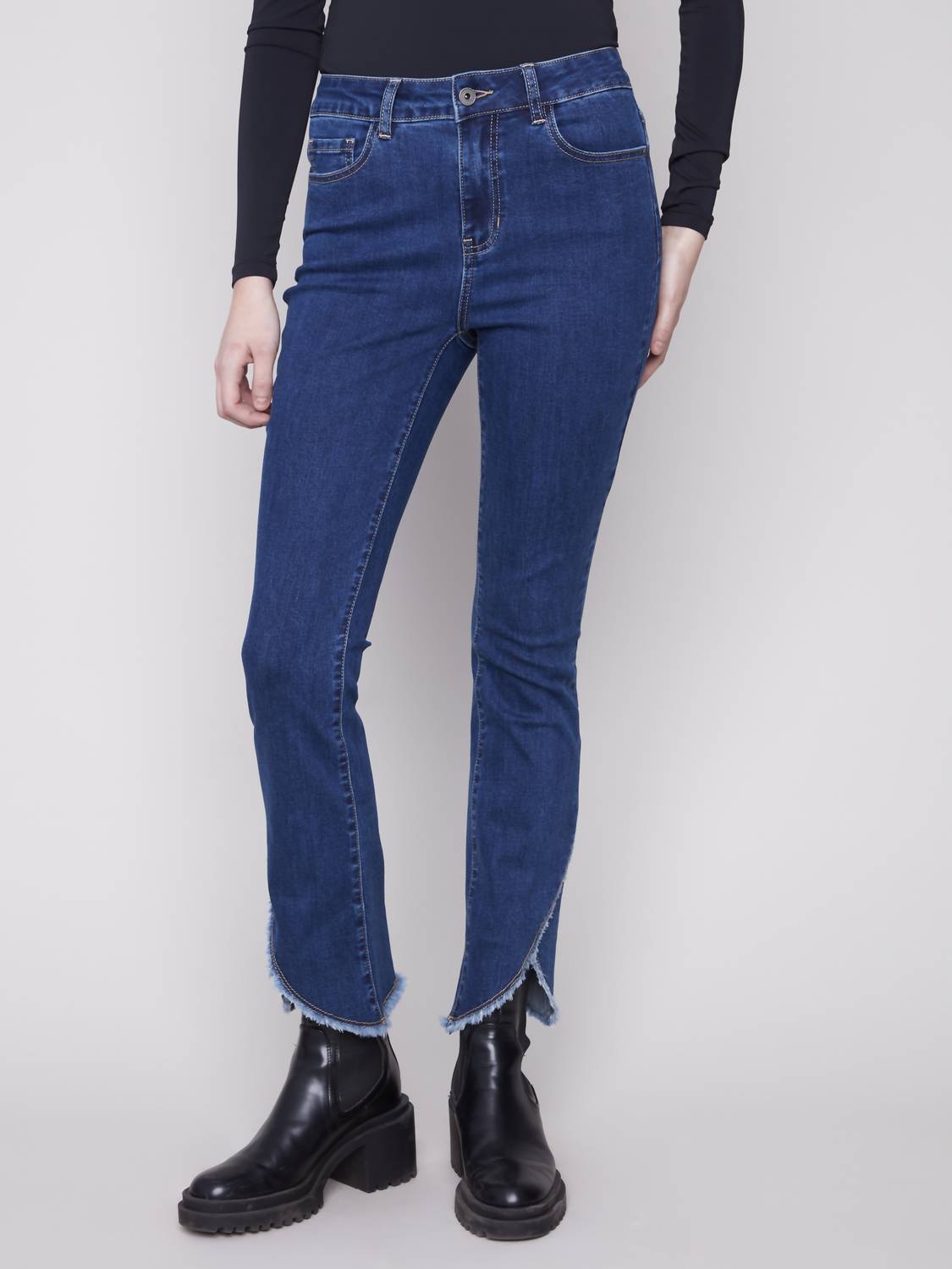 Charlie B - Bootcut Tulip Hem Stretch Denim Pants
