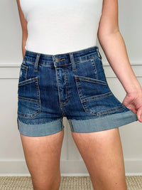 Saige Denim - Tara Tummy Control High-rise Cuffed Shorts