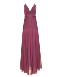 Patbo - Metallic Plunge Maxi Gown