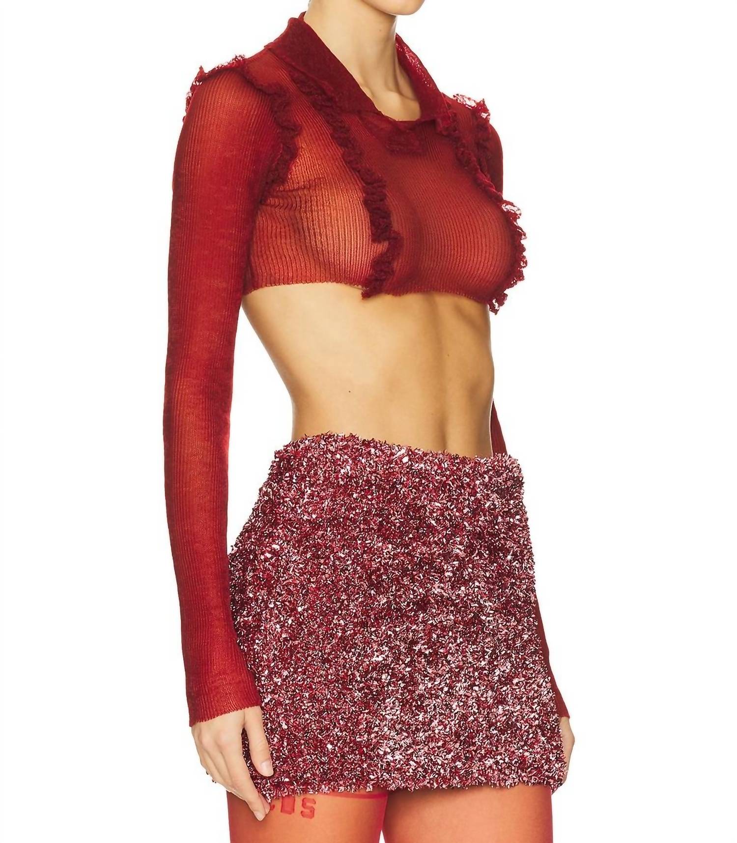 Gcds - Celluloid Knit Crop Polo