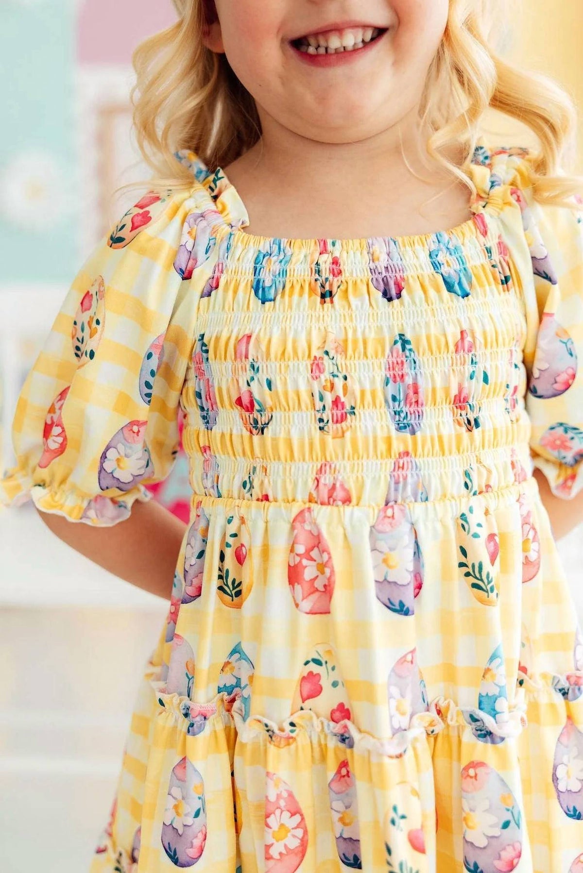 Mila & Rose - Easter Picnic Smocked Ruffle Dress