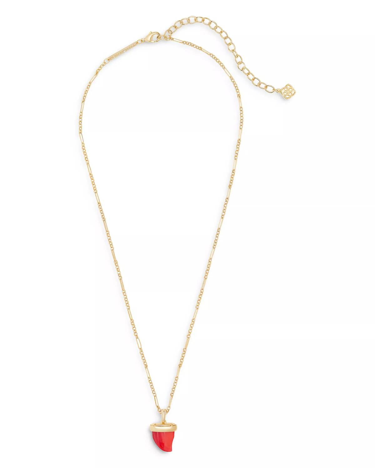 Kendra Scott Women's Oleana Pendant Necklace in gold red mother of pearl - women's jewelry - detail view