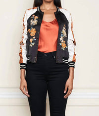 Paparazzi - Reversible Satin Rust Print Jacket