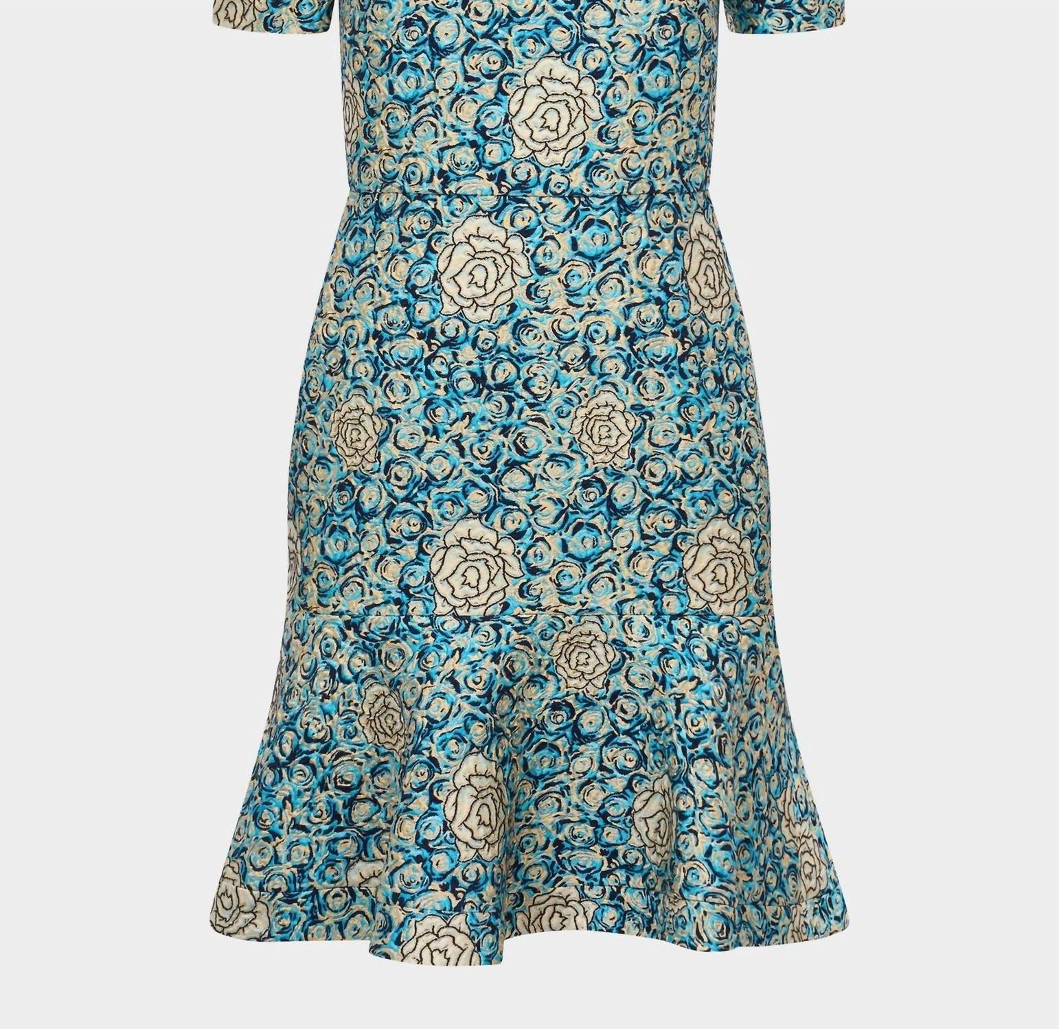 SALONI Callaina Rose Brocade Min Dress in green - women's dress - view 5