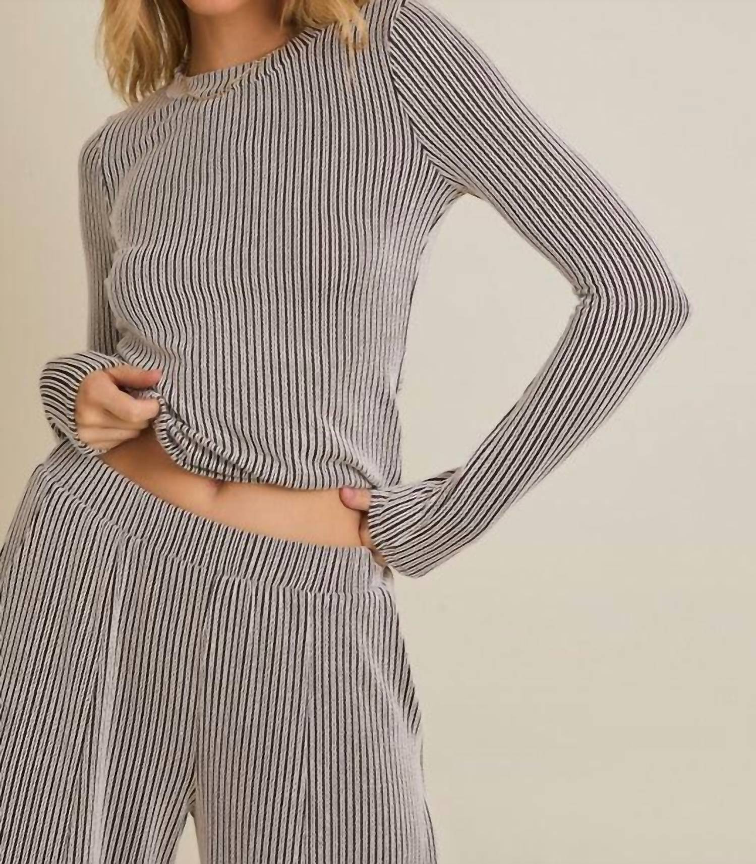 Gilli - Striped Wide Leg Pant Set