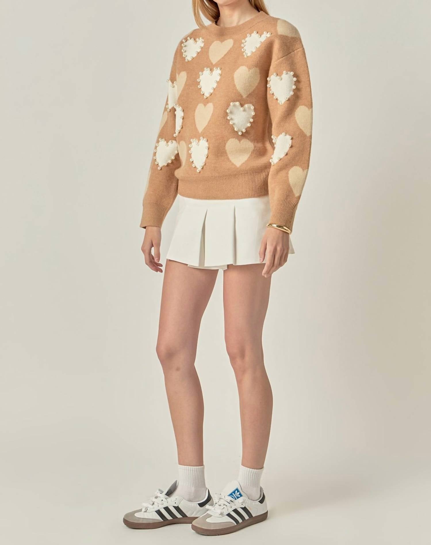 English Factory - Dolly Heart And Pearl Sweater