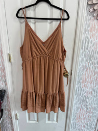 Ces Femme - Baby Doll Stripe Lined Mini Dress - Plus