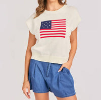 Sadie & Sage - American Dream Flag Sweater Vest