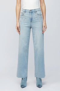 HIDDEN Loga Hotfix Denim Jeans in blue - women's jeans - detail view