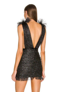 SAU LEE Harlie Mini Dress in black - women's dress - alternate view