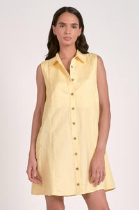 ELAN Daffodil Linen Dress in yellow - women's dress - alternate view
