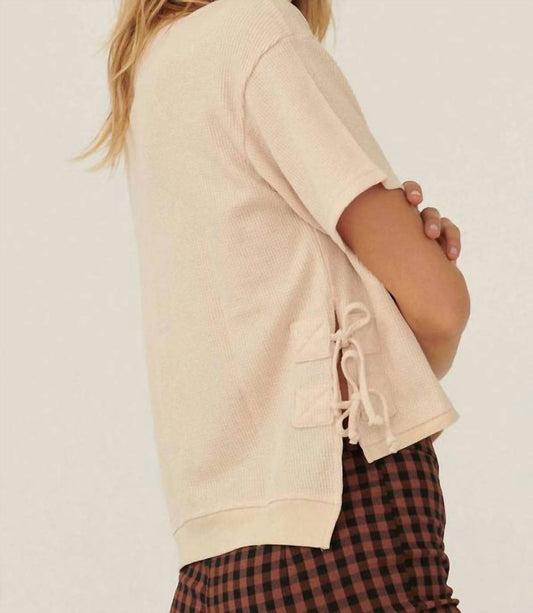 Promesa - Ties That Bind Side-tie Thermal Waffle Tee