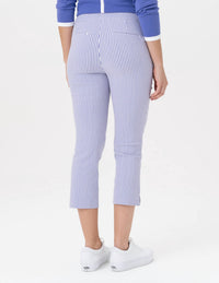 Renuar - Pull-on Capri Pant in Periwinkle Pin Stripe