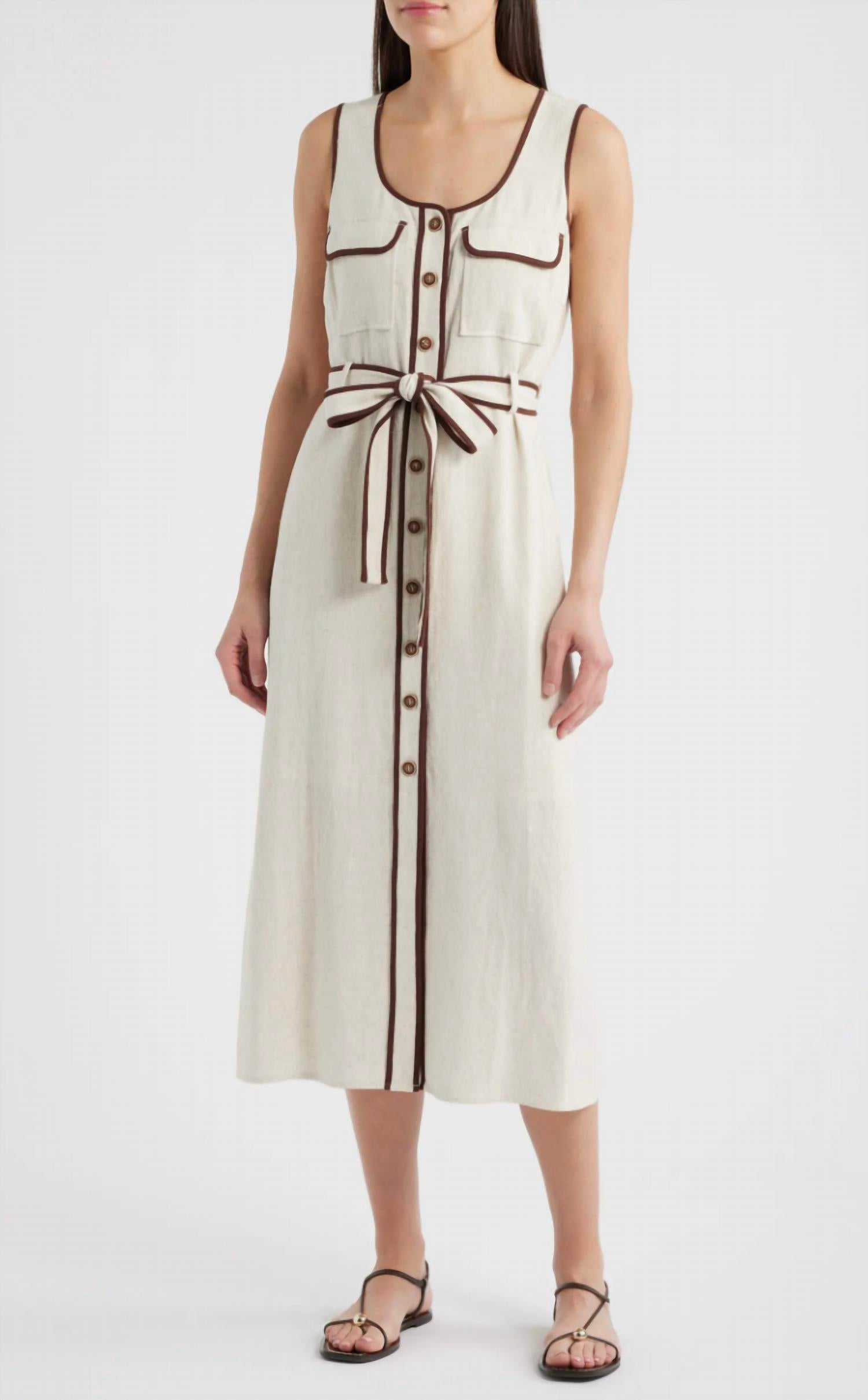 Zoe And Claire - Valencia Linen Midi Dress