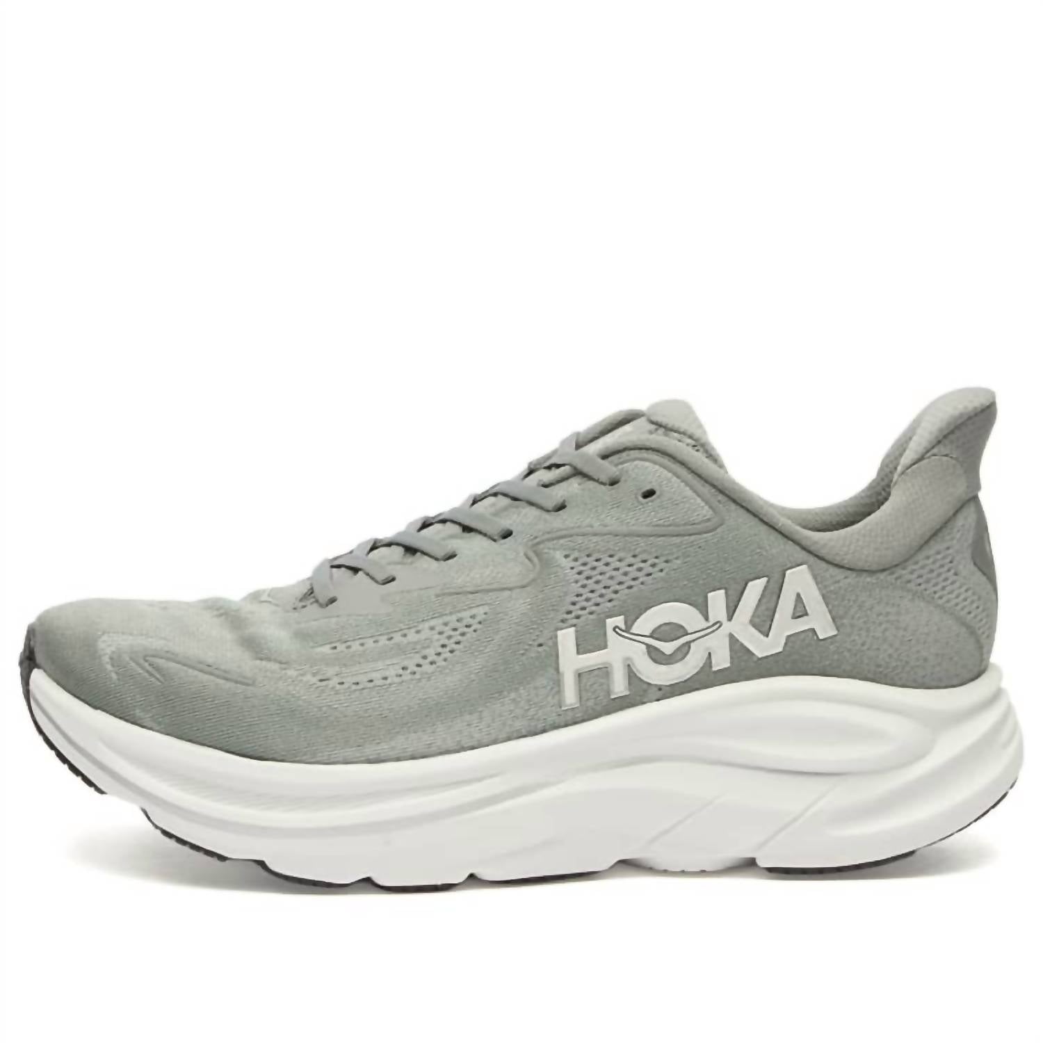 Hoka Men's Clifton 10 Running Shoes in asteroid silver - men's sneaker