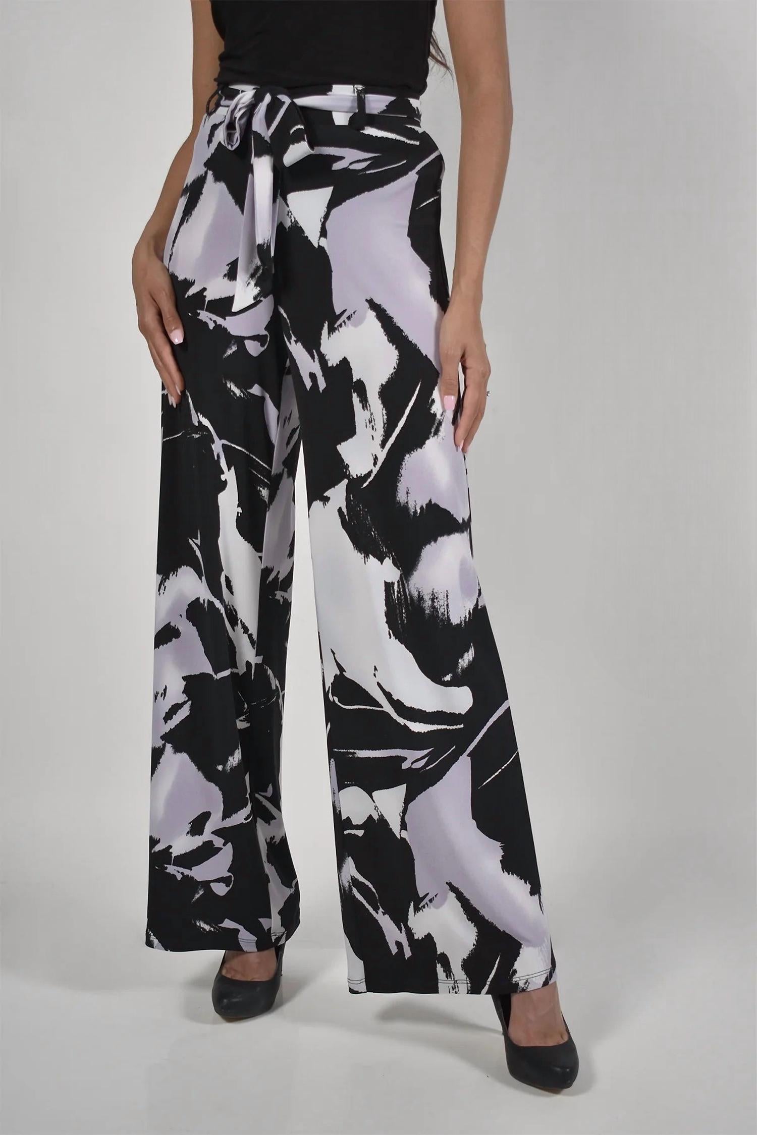 Frank Lyman Lyla Abstract Print Palazzo Pant in lavender and black - women's pants
