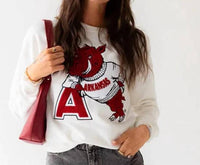 Gameday Social - Women's Arkansas Mascot Comfort Crew Sweatshirt