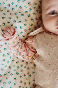 Konges Sløjd Girls' Mino Knit Spencer Jumpsuit in cream and white - kids' item - alternate view