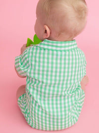 Rufflebutts - Baby Boys' Classic Short Sleeve Woven Button-up Romper