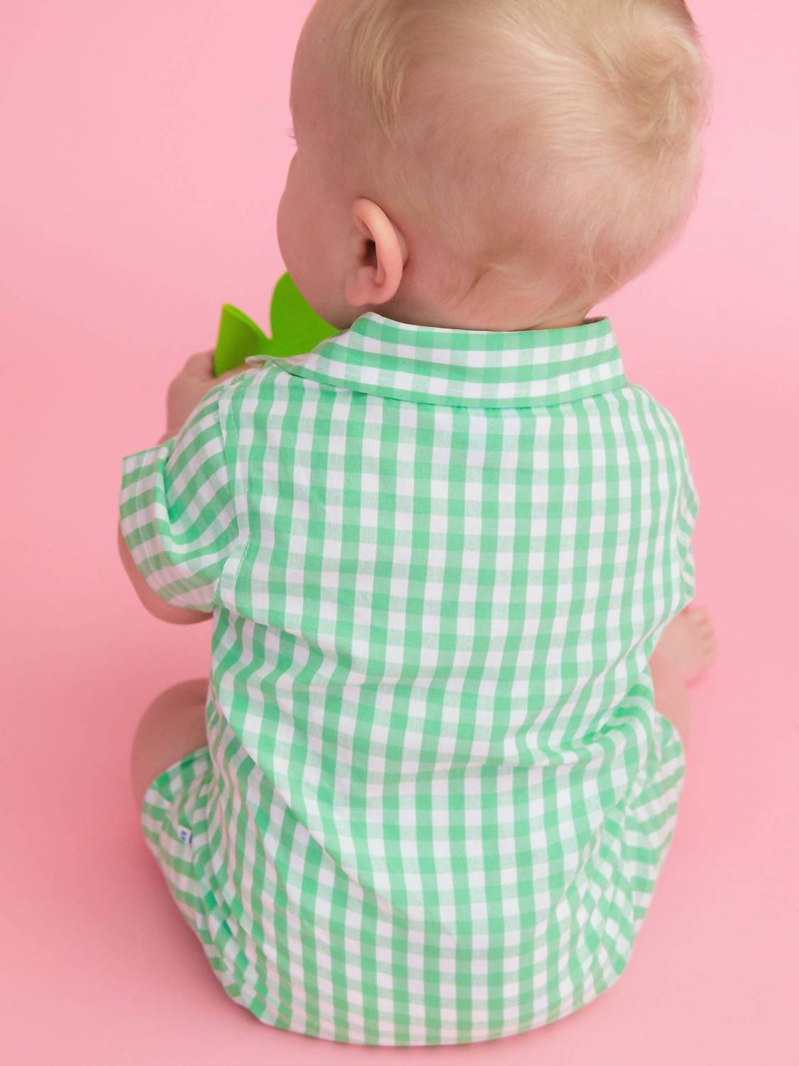 Rufflebutts - Baby Boys' Classic Short Sleeve Woven Button-up Romper