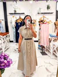 Zoe And Claire - Women's Trip Of A Lifetime Striped Midi Dress