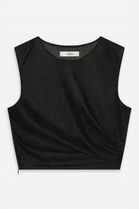 FRAME Women's Mesh Twist Tank in black - women's tank top